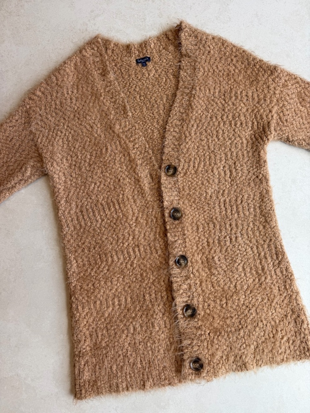 Splendid Camel Tan Fuzzy Button-Front Cardigan